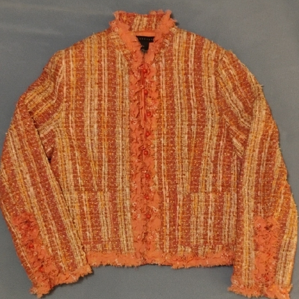 Women's Orange Tweed Jacket